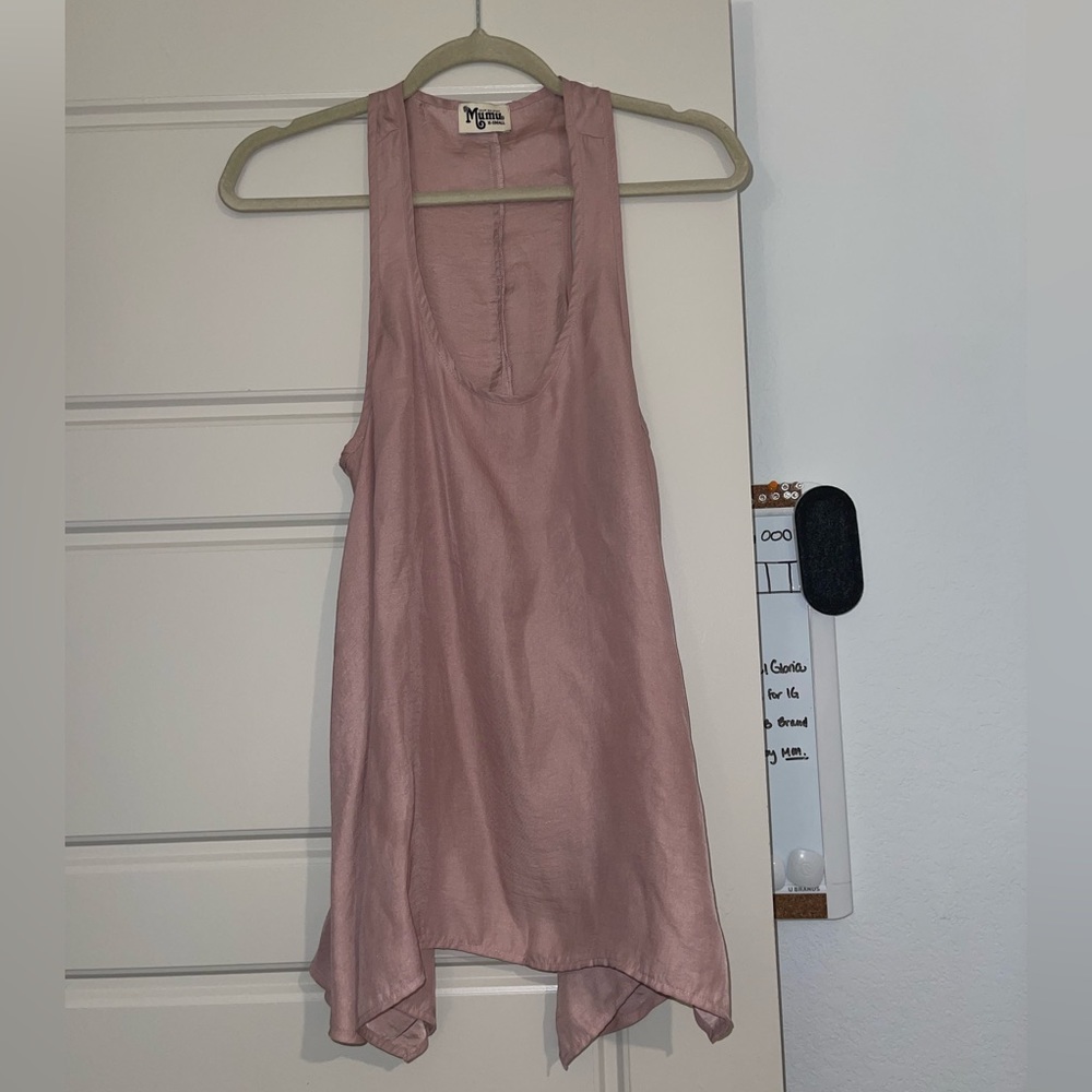 Blush Silk Flowy Tank Top